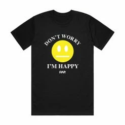 Cult Don't Worry I'm Happy T-Shirt-Black APPAREL