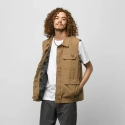 Vans X Courage Adams Drill Chore Vest-Dirt APPAREL