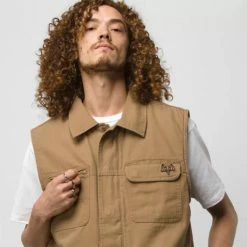 Vans X Courage Adams Drill Chore Vest-Dirt APPAREL