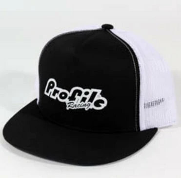 Profile Trucker Snapback Hat - Black/White 1 Profile Trucker Snapback Hat - Black/White