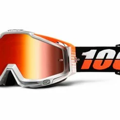 100% Racecraft Goggles-Ultrasonic-Mirrored Red Lens PROTECTIVE GEAR