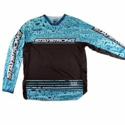 Stay Strong Mash Up Race Jersey-Teal/Black
