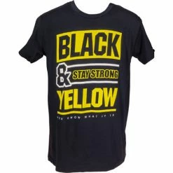 Stay Strong Black And Yellow T-Shirt-Black/Yellow APPAREL
