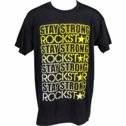 Stay Strong Rockstar T-Shirt-Black/Yellow