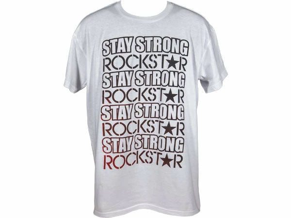 Stay Strong Rockstar T-Shirt-White/Red 1 Stay Strong Rockstar T-Shirt-White/Red