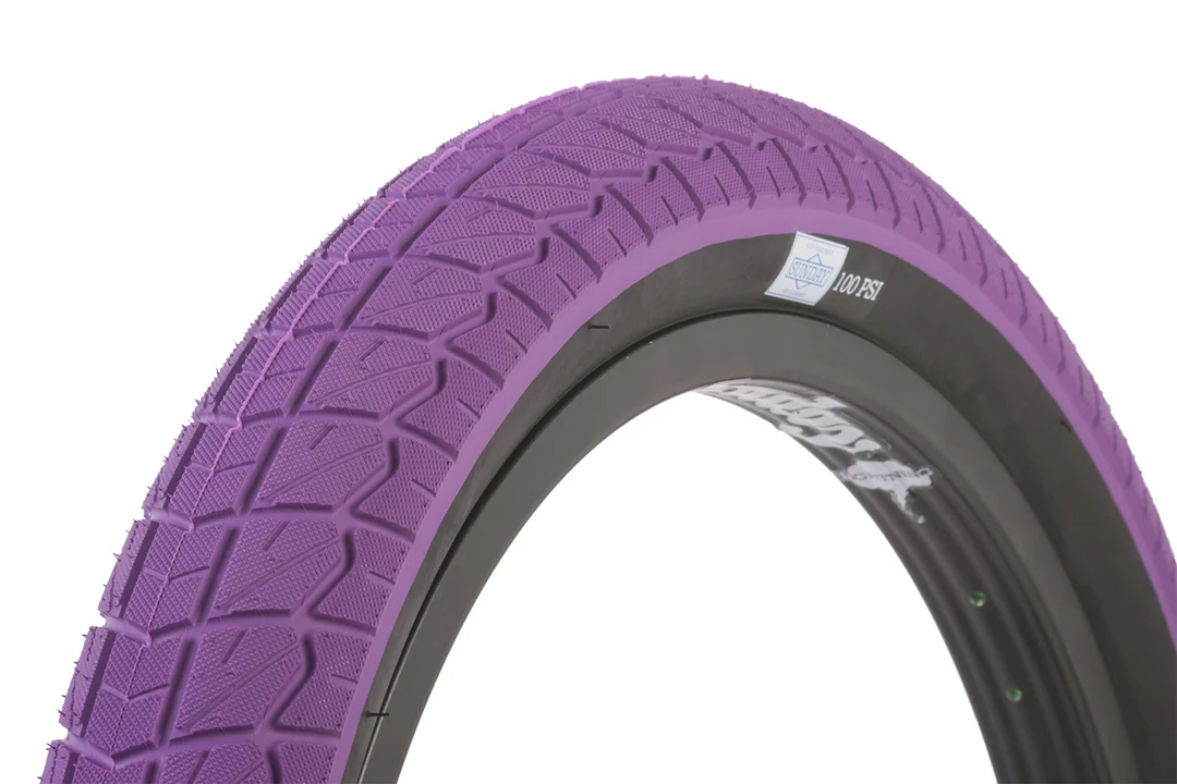 Tires Sunday Jake Seeley Street Sweeper Tire-Purple With Black Sidewall-20 X 2.40" 2 Tires Sunday Jake Seeley Street Sweeper Tire-Purple With Black Sidewall-20 X 2.40"