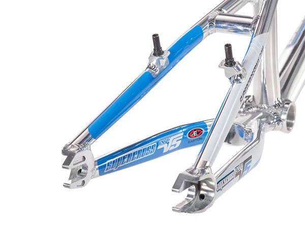 FRAMES Supercross Envy V5 BMX Race Frame-Mirror Polished/Blue Stickers 3 FRAMES Supercross Envy V5 BMX Race Frame-Mirror Polished/Blue Stickers