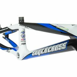 Supercross Envy BLK Carbon Fiber BMX Race Frame-Carbon/White/Cyan