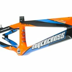 Supercross Envy BLK Carbon Fiber BMX Race Frame-Carbon/Cyan/Orange