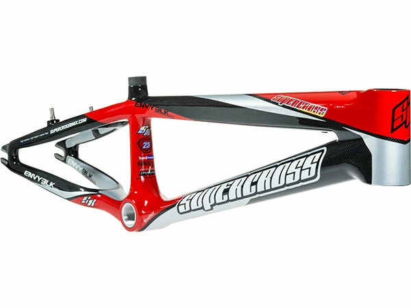 Supercross Envy BLK Carbon Fiber BMX Race Frame-Red/Silver 1 Supercross Envy BLK Carbon Fiber BMX Race Frame-Red/Silver