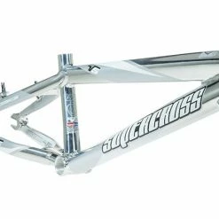 Supercross Envy V5 BMX Race Frame-Mirror Polished/Grey-White Stickers