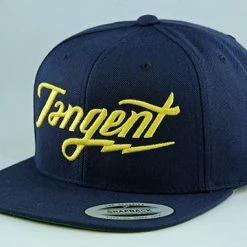 APPAREL Tangent Bolt Snapback Hat-OSFA-Navy/Yellow