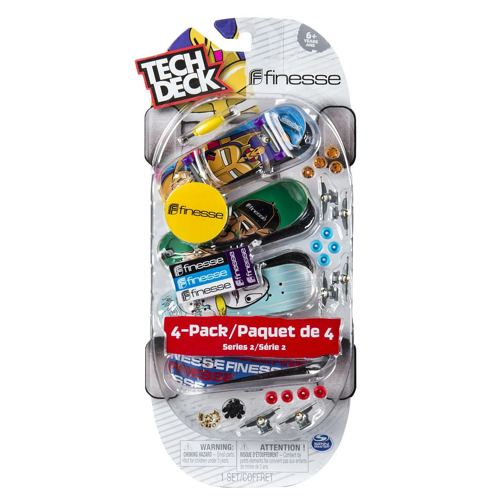 Tech Deck Mini Skateboard-Finesse Series 2-4 Pack Toys 1 Tech Deck Mini Skateboard-Finesse Series 2-4 Pack Toys
