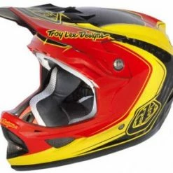 Troy Lee 2013 D3 Carbon Helmet-Mirage Red/Yellow