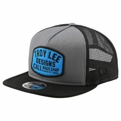 Troy Lee Designs Blockworks Snapback Hat-Storm Gray/Blue APPAREL