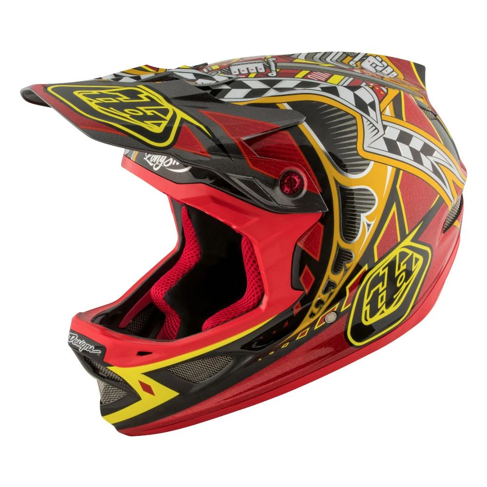 PROTECTIVE GEAR Troy Lee D3 Carbon MIPS Helmet-Longshot Red 1 PROTECTIVE GEAR Troy Lee D3 Carbon MIPS Helmet-Longshot Red