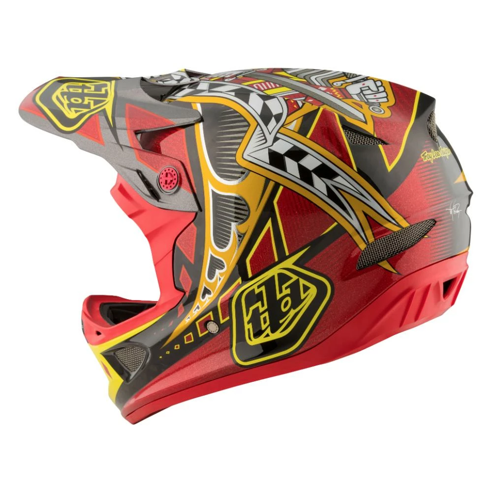 PROTECTIVE GEAR Troy Lee D3 Carbon MIPS Helmet-Longshot Red 8 PROTECTIVE GEAR Troy Lee D3 Carbon MIPS Helmet-Longshot Red