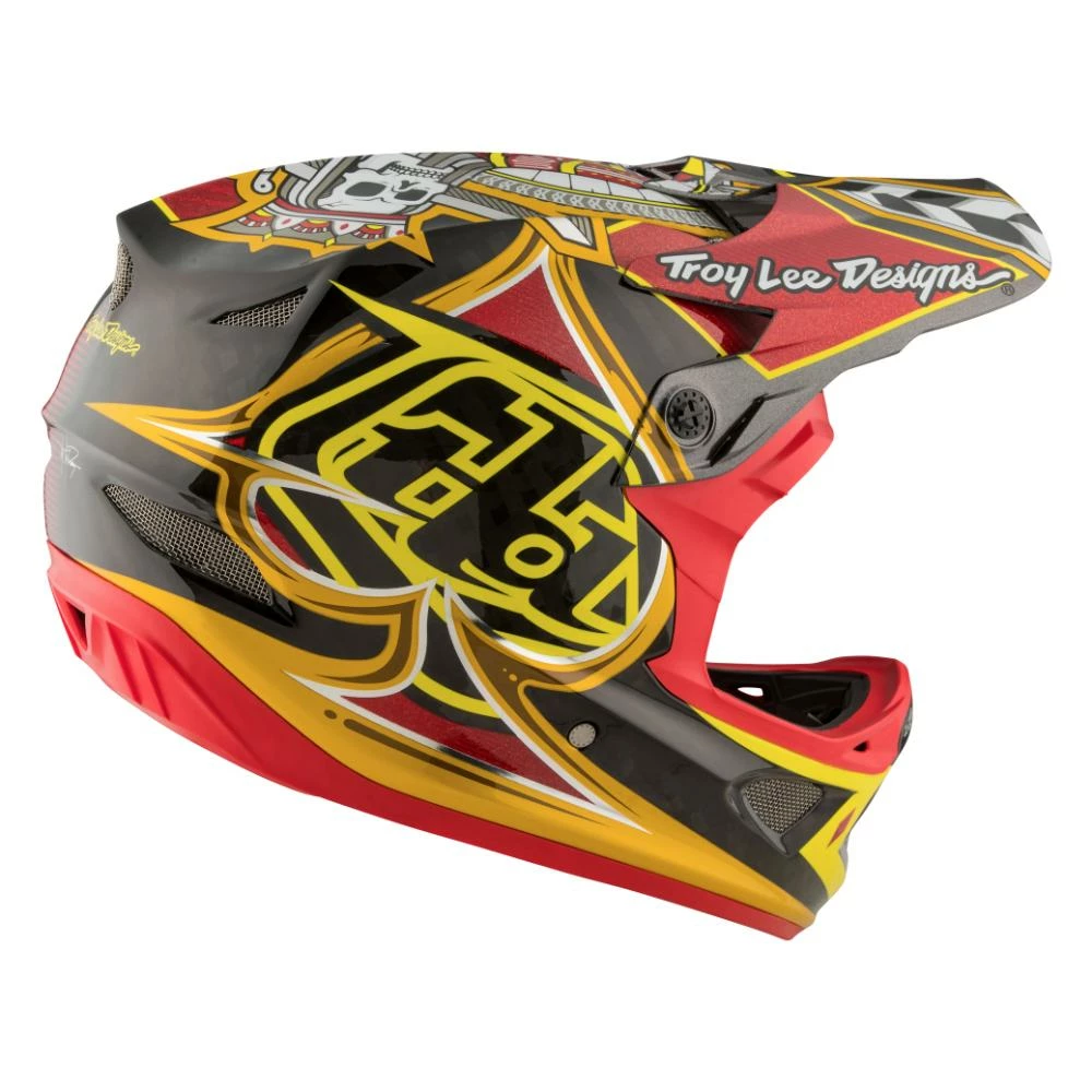 PROTECTIVE GEAR Troy Lee D3 Carbon MIPS Helmet-Longshot Red 9 PROTECTIVE GEAR Troy Lee D3 Carbon MIPS Helmet-Longshot Red