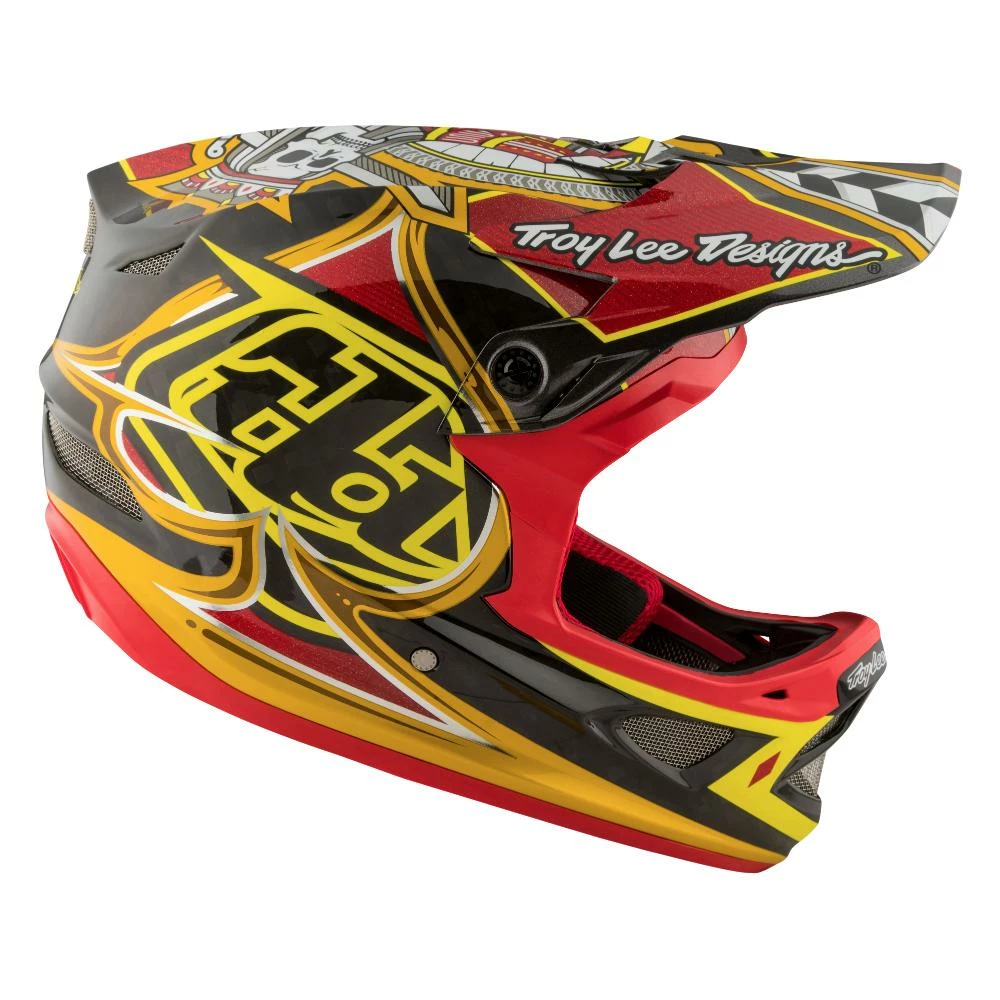 PROTECTIVE GEAR Troy Lee D3 Carbon MIPS Helmet-Longshot Red 5 PROTECTIVE GEAR Troy Lee D3 Carbon MIPS Helmet-Longshot Red