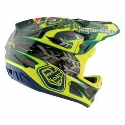 PROTECTIVE GEAR Troy Lee D3 Carbon MIPS Helmet-Nightfall Green