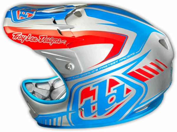 Troy Lee 2013 D2 Delta Composite Helmet-Silver/Blue 6 Troy Lee 2013 D2 Delta Composite Helmet-Silver/Blue