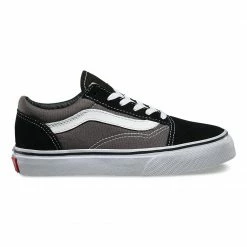 Vans Era Old Skool Shoes-Black/Pewter-Kids