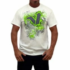 Vert Blown Out Men's T-Shirt-White/Green APPAREL