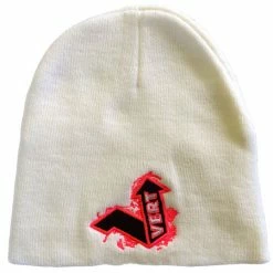 APPAREL Vert Skully Beanie-White/Orange