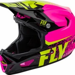 Fly Racing Werx Carbon Imprint Helmet-Neon Pink/Hi-Vis