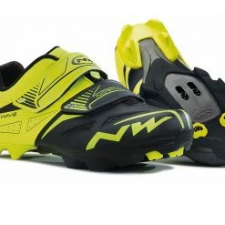 Northwave Spike Evo Clipless Shoes-Black/Fluorescent Yellow